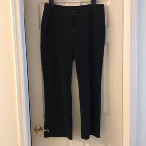 Women’s black dress pants.  Comfortable and flattering wide leg style